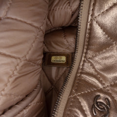 Large Quilted Metallic Lambskin O Case Clutch