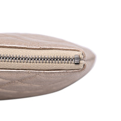 Large Quilted Metallic Lambskin O Case Clutch