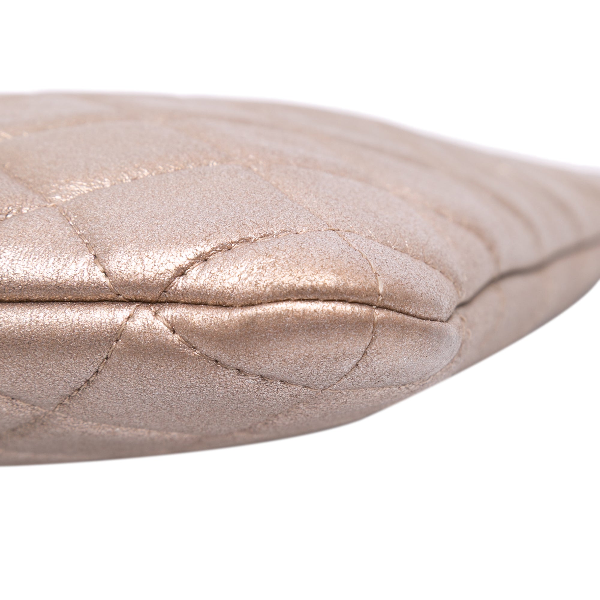 Large Quilted Metallic Lambskin O Case Clutch