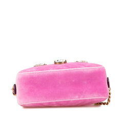 Mini GG Marmont Crystal Embellished Matelasse Velvet Crossbody