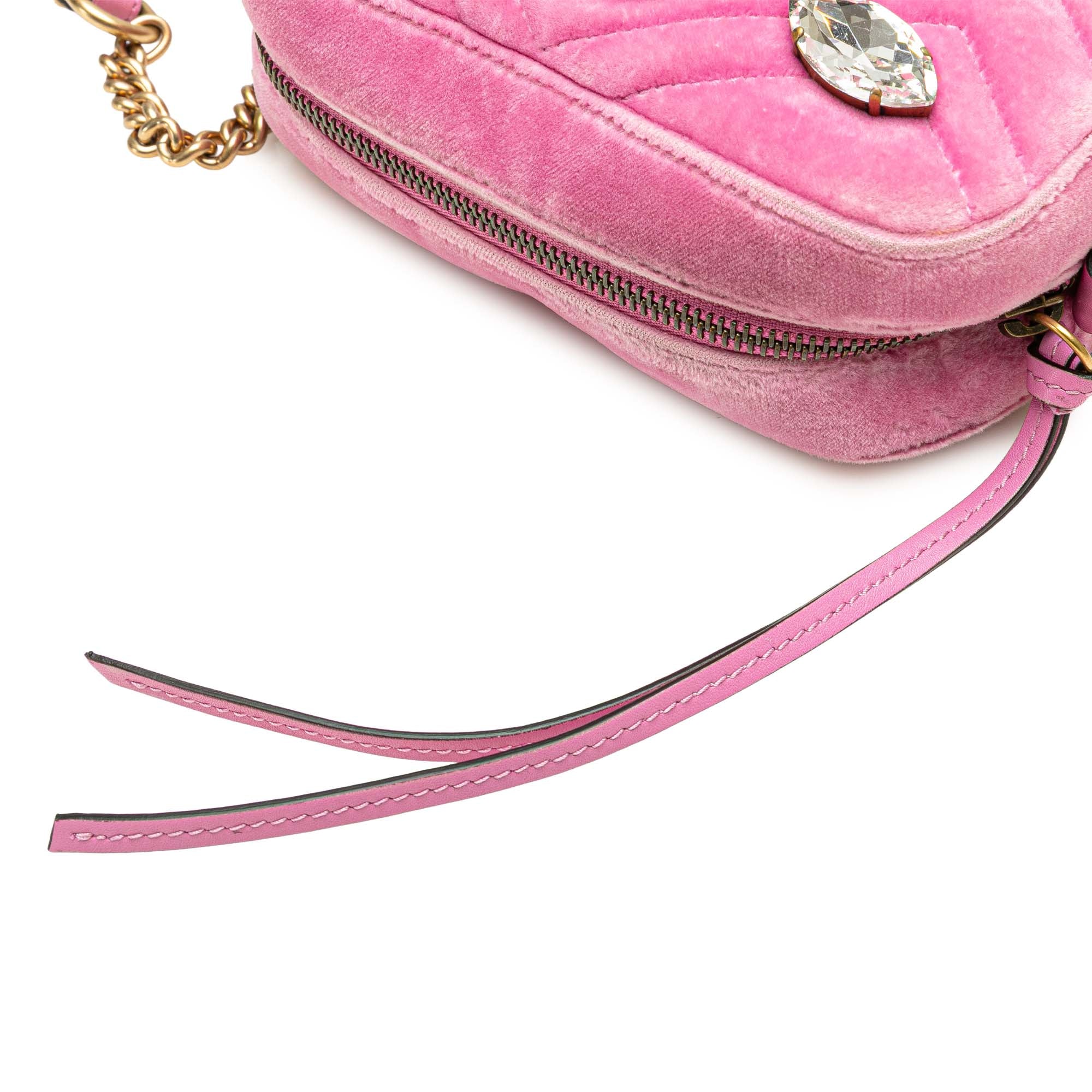 Mini GG Marmont Crystal Embellished Matelasse Velvet Crossbody
