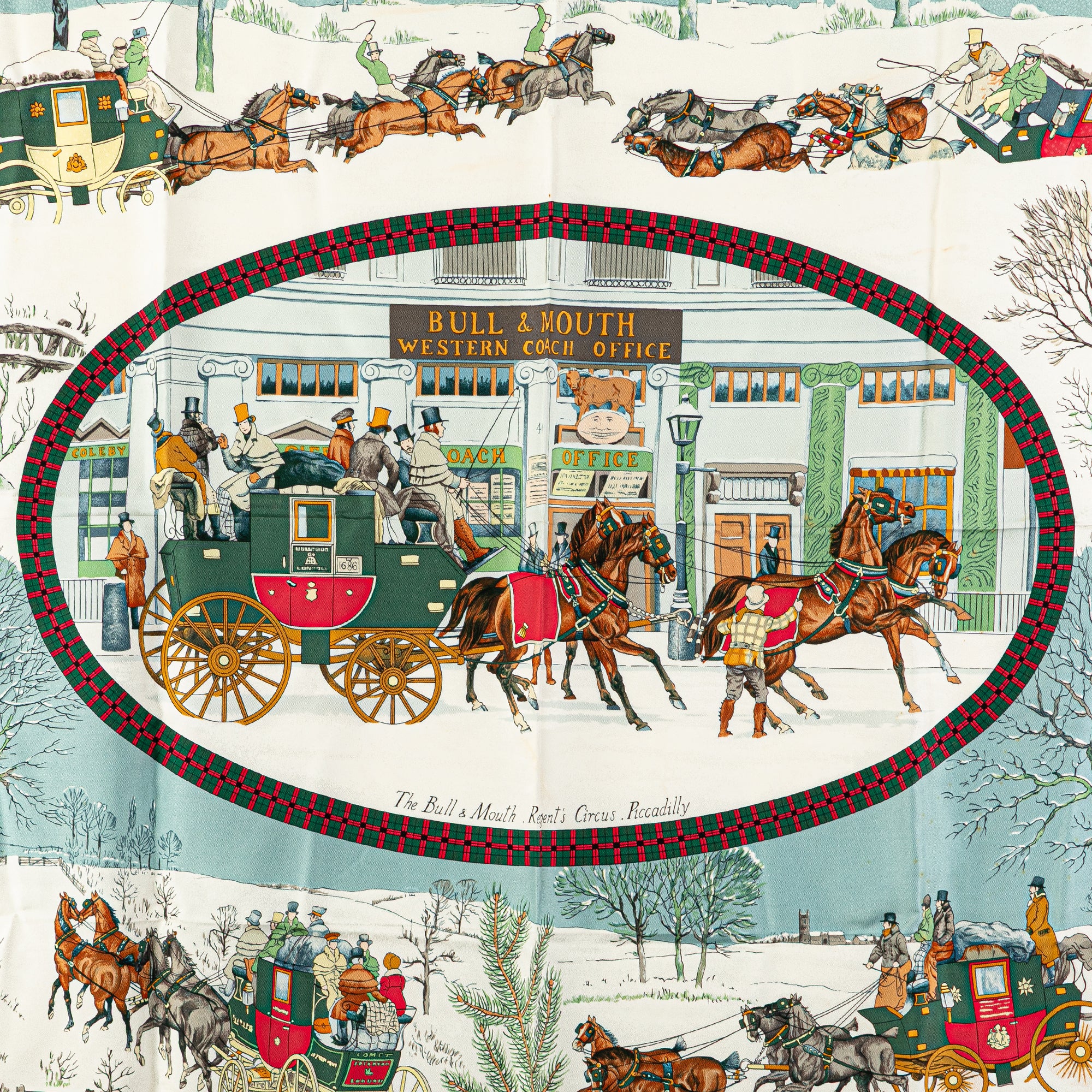 Bull & Mouth Western Coach Office Silk Scarf