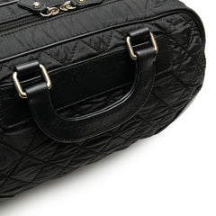 Paris New York Quilted Nylon Duffle Handbag