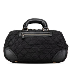 Paris New York Quilted Nylon Duffle Handbag