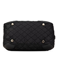 Paris New York Quilted Nylon Duffle Handbag