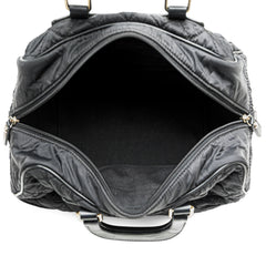 Paris New York Quilted Nylon Duffle Handbag
