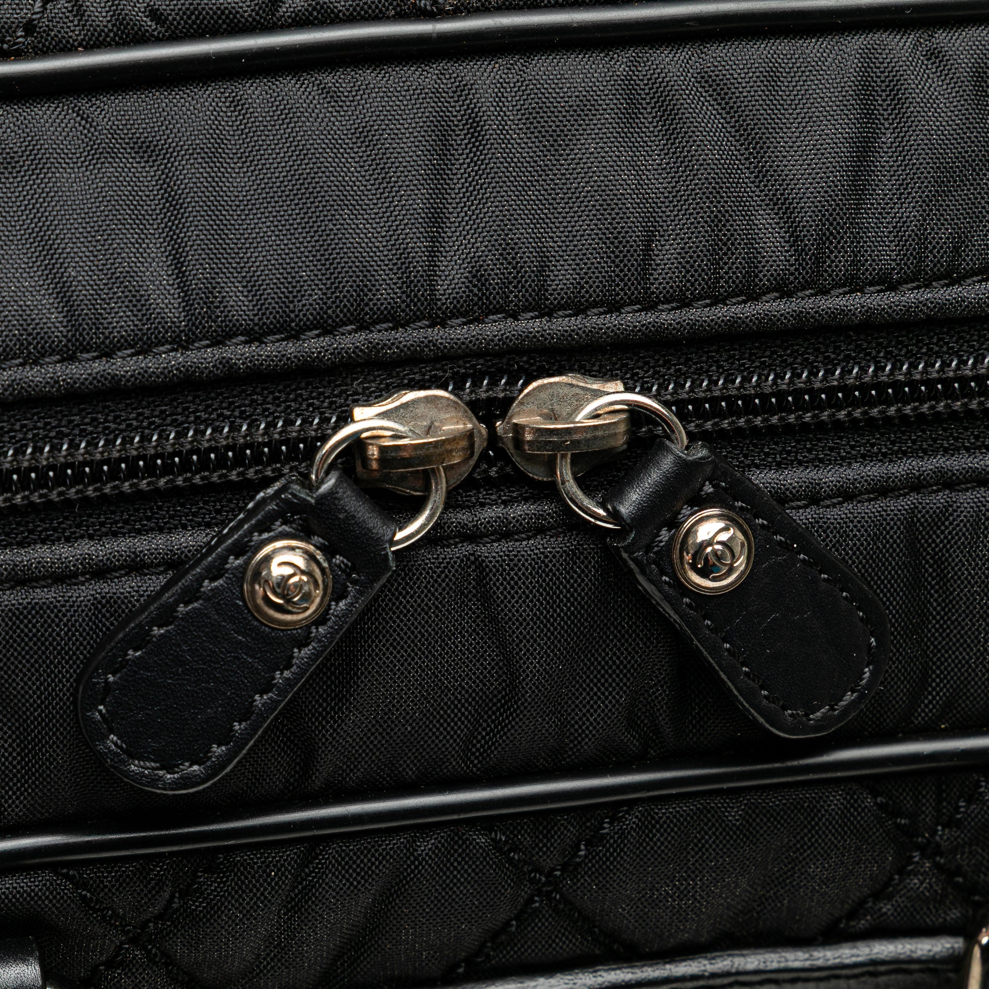 Paris New York Quilted Nylon Duffle Handbag