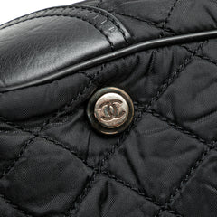 Paris New York Quilted Nylon Duffle Handbag