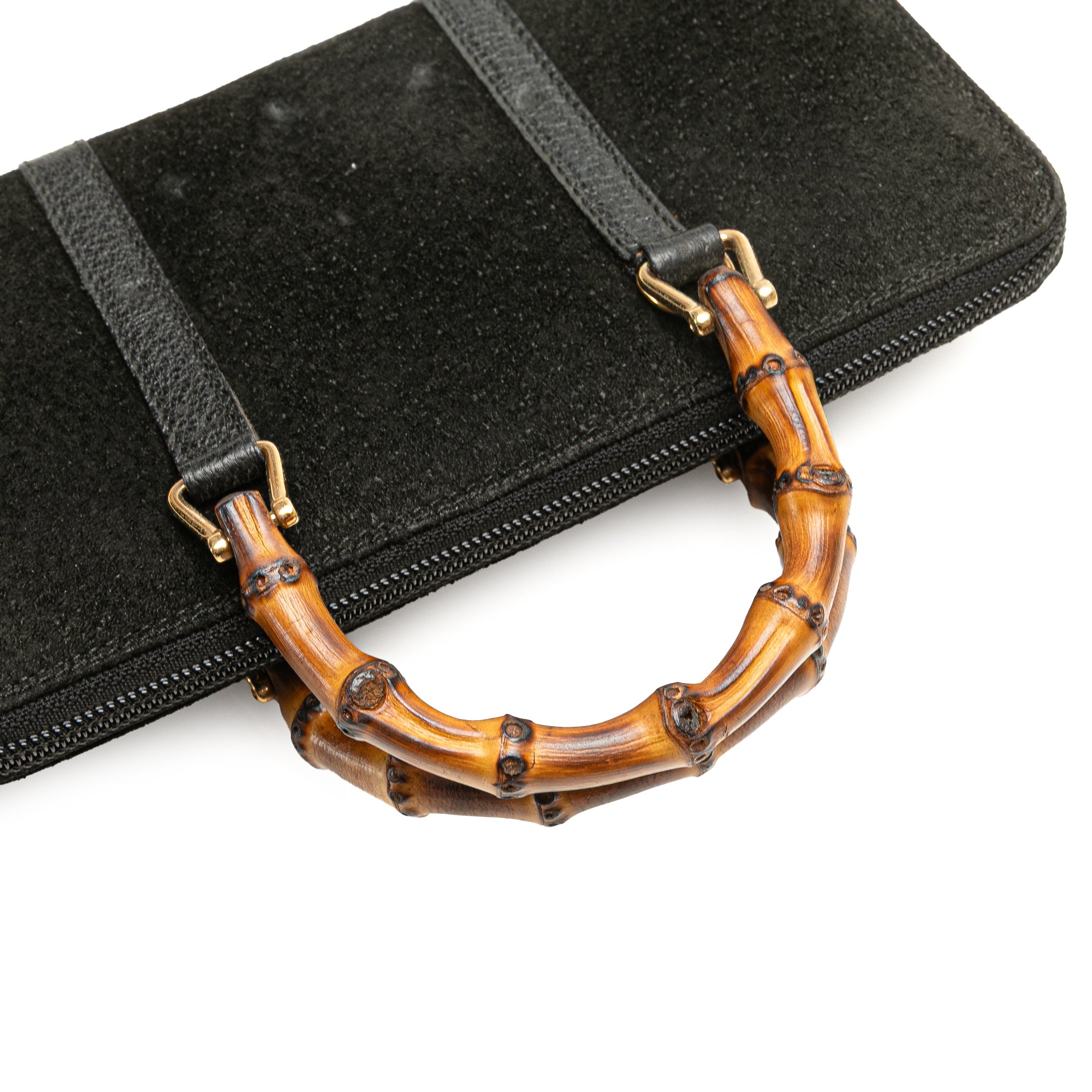 Suede Bamboo Wallet On Strap