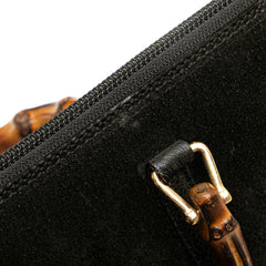 Suede Bamboo Wallet On Strap