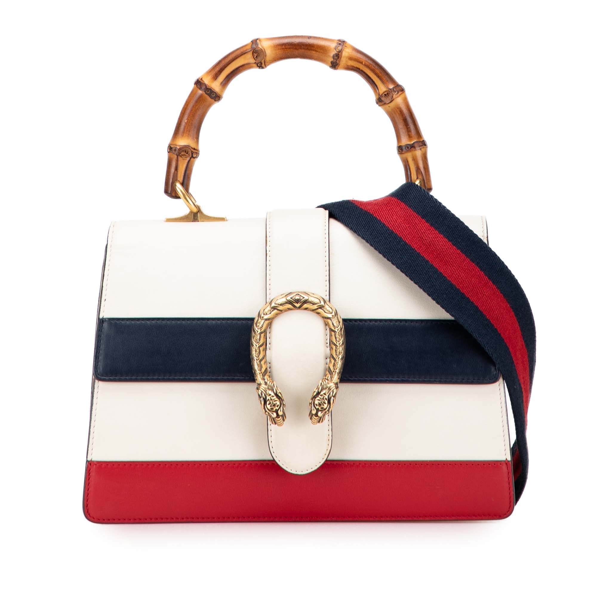 Medium Leather Bamboo Dionysus Web Satchel