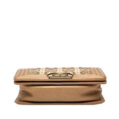 Small Quilted Metallic Lambskin Interwoven CC Boy Flap