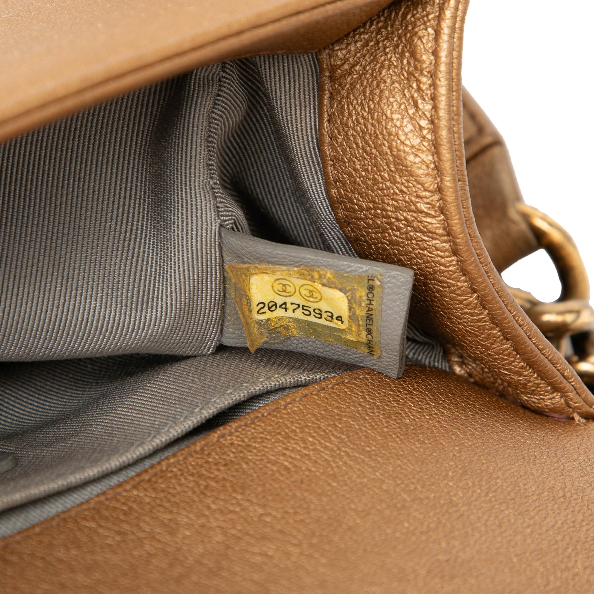 Small Quilted Metallic Lambskin Interwoven CC Boy Flap