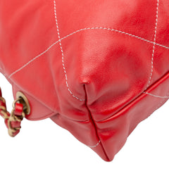 Large Shiny Quilted Calfskin 22 Backpack