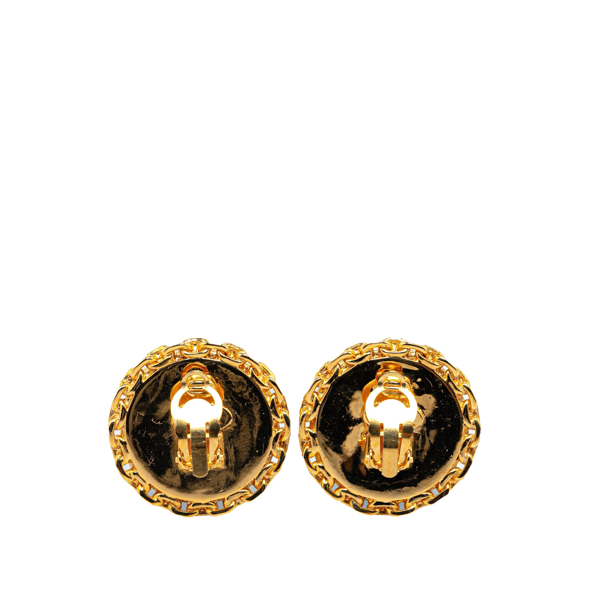 Gold Plated CC Clip On Earrings