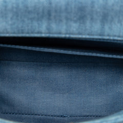 Mini Rectangular Classic Denim Pearl Crush Single Flap