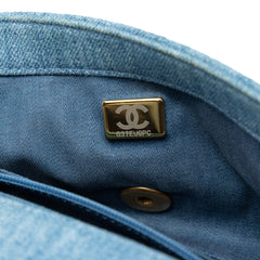 Mini Rectangular Classic Denim Pearl Crush Single Flap