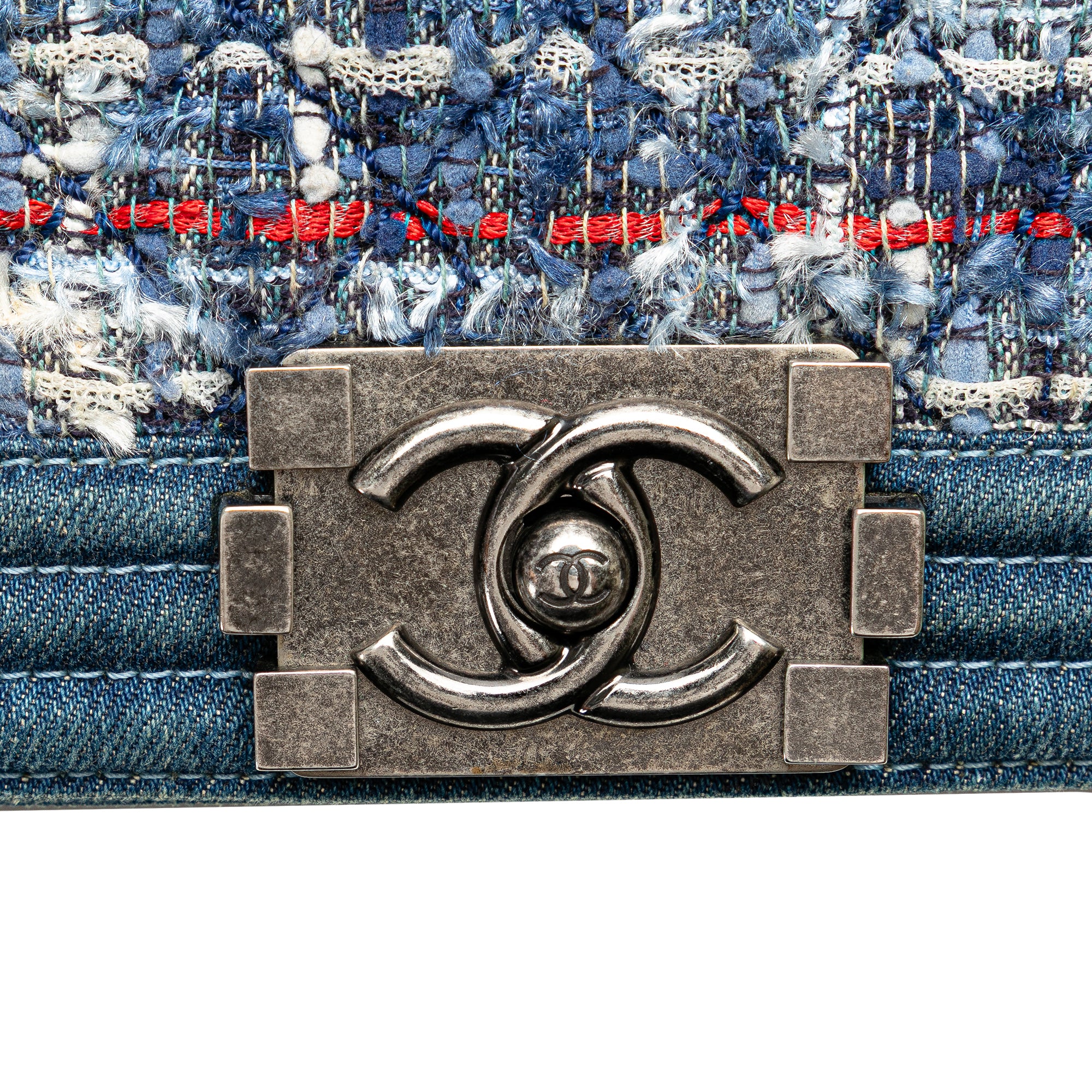 Medium Denim and Tweed Boy Bag