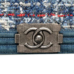 Medium Denim and Tweed Boy Bag