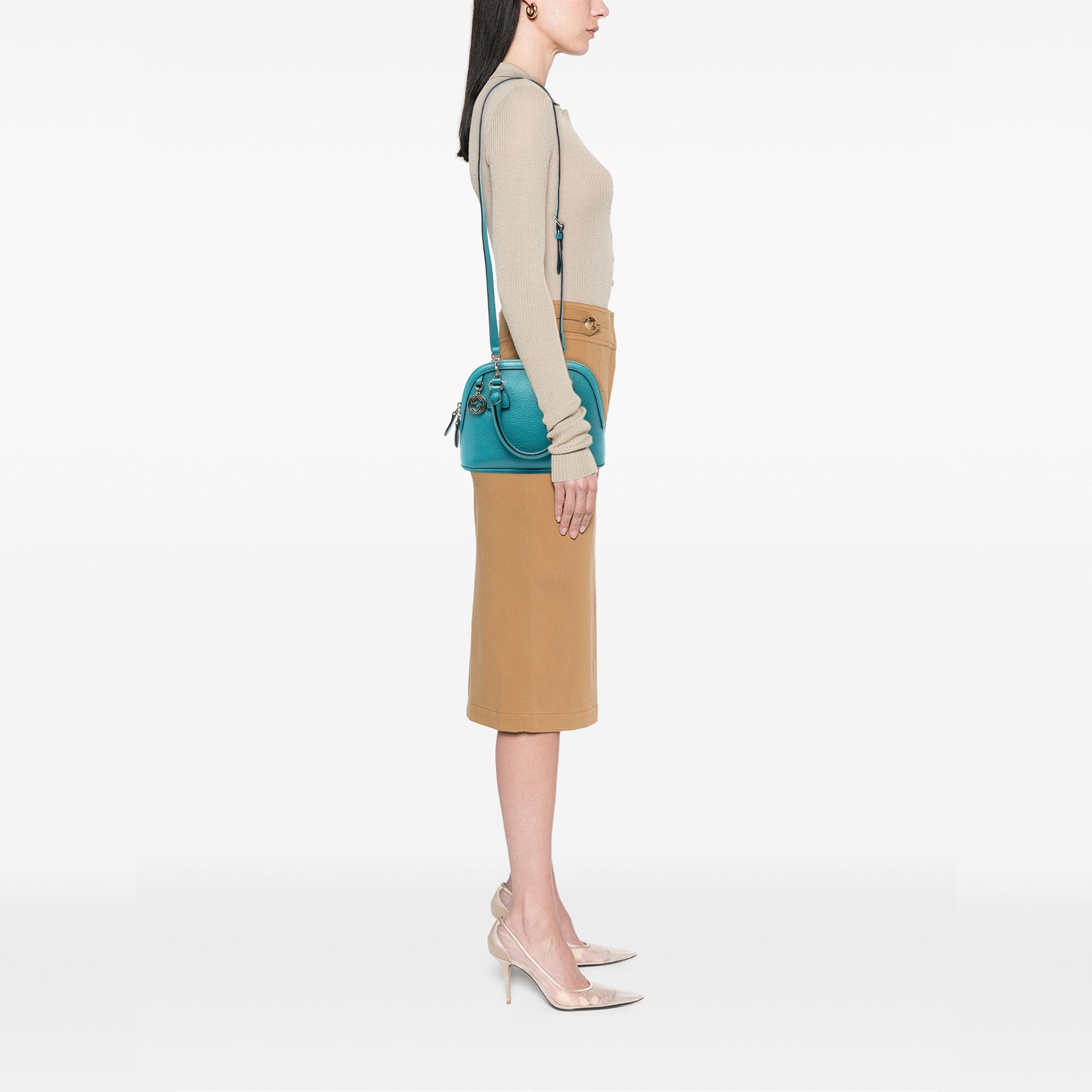 Mini Leather GG Charm Dome Satchel