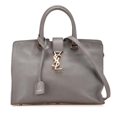 Small Leather Monogram Cabas Satchel