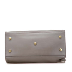 Small Leather Monogram Cabas Satchel