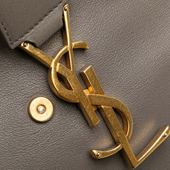 Small Leather Monogram Cabas Satchel