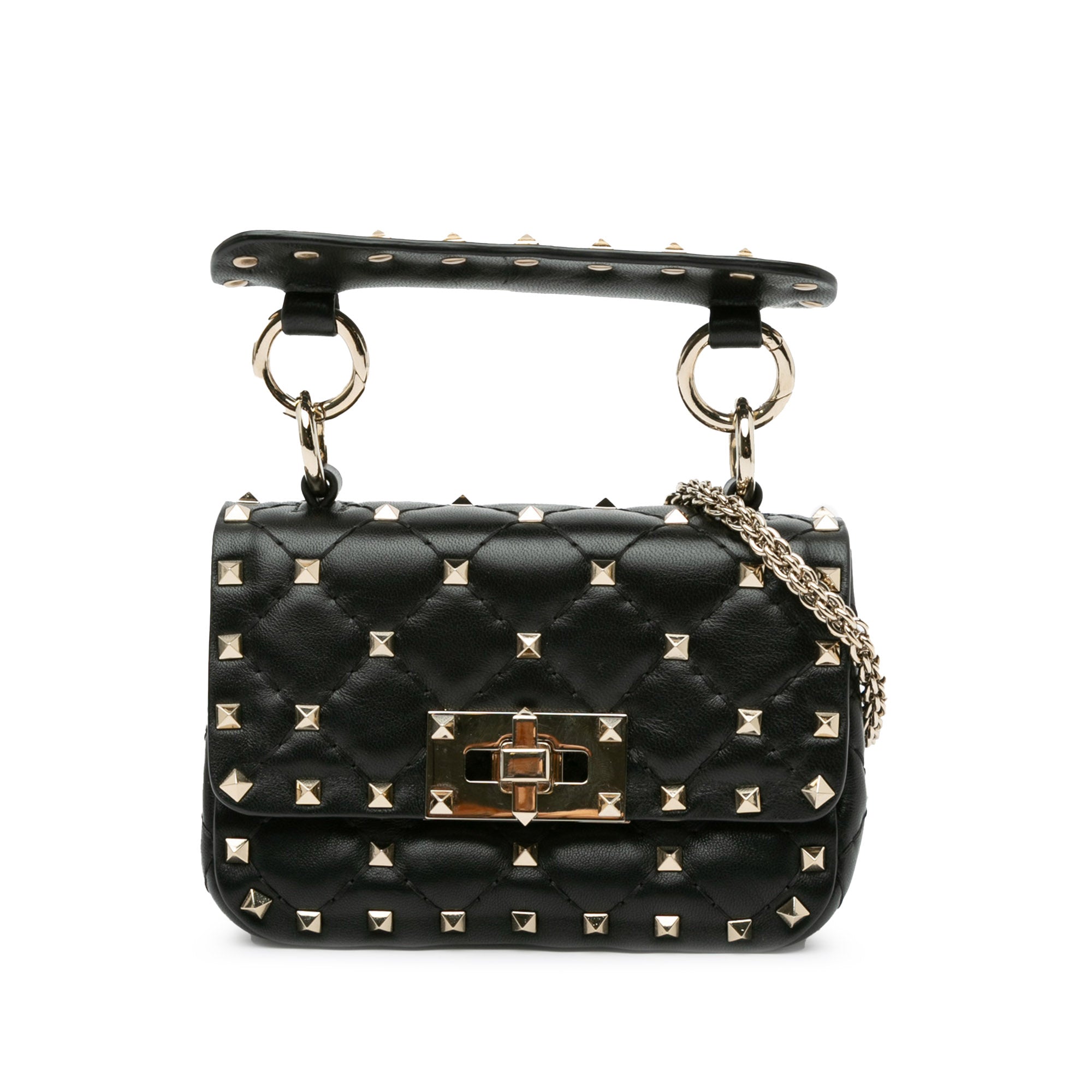 Micro Calfskin RockStud Spike Satchel