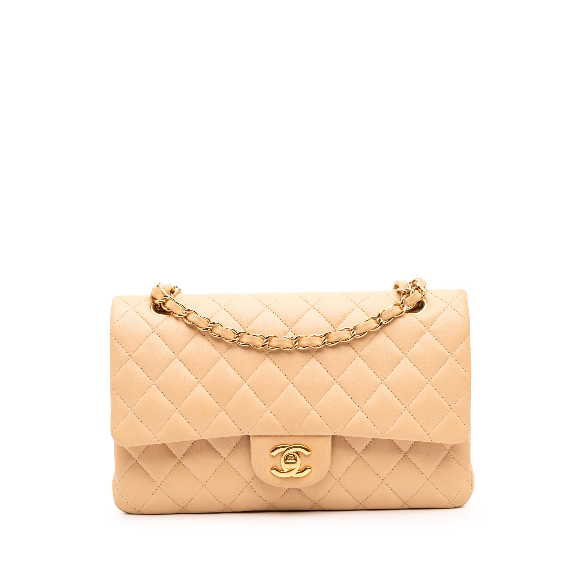 Medium Classic Lambskin Double Flap