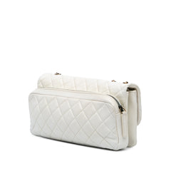 Quilted Calfskin CC Crown Flap