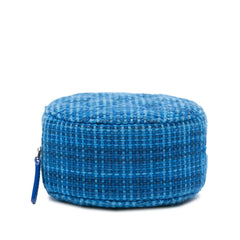 Quilted Tweed Round Clutch With Chain