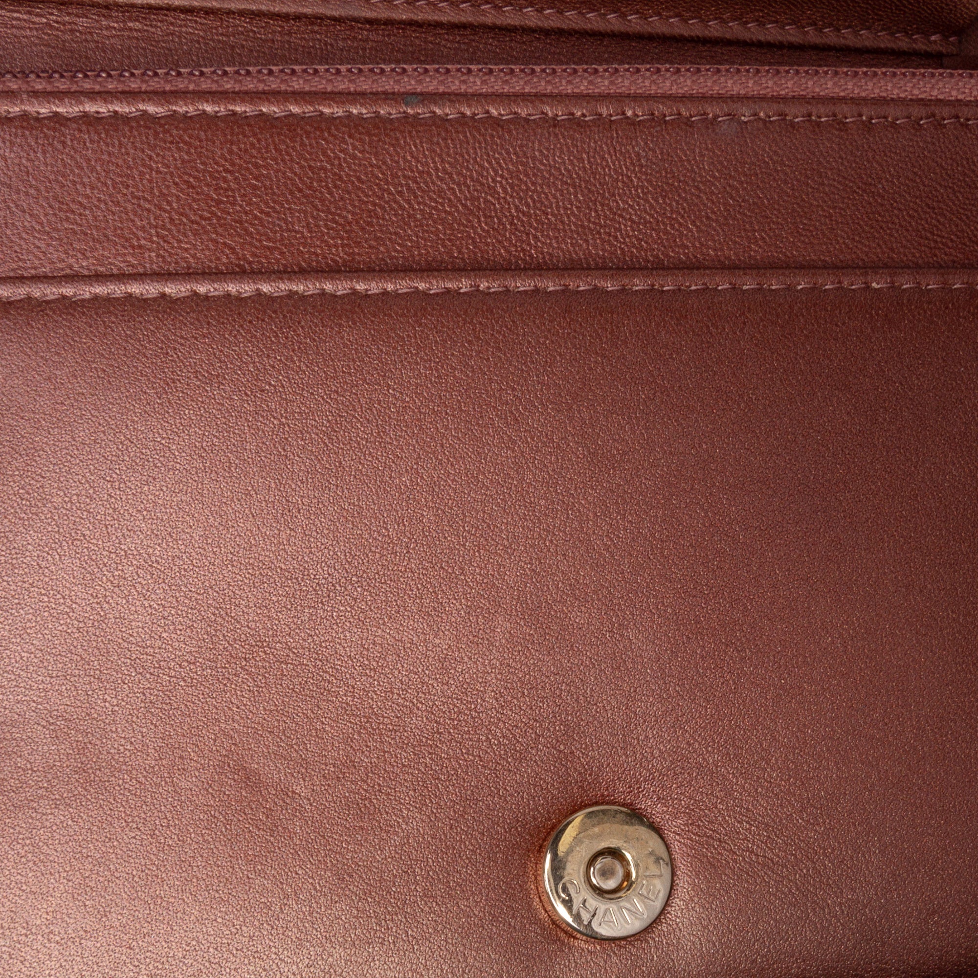 Quilted Metallic Lambskin Enamel CC Wallet On Chain