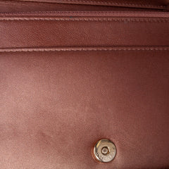 Quilted Metallic Lambskin Enamel CC Wallet On Chain