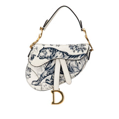 Mini Calfskin Toile de Jouy Saddle Bag_0