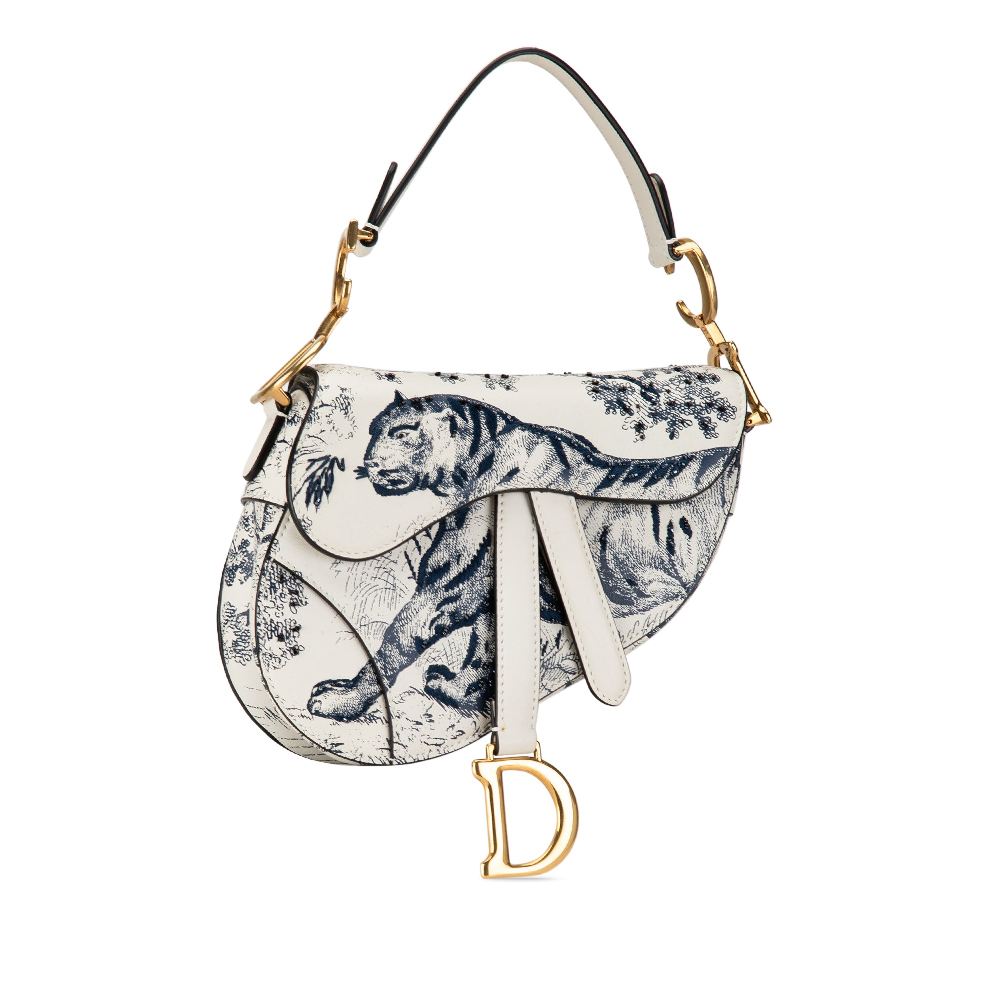 Mini Calfskin Toile de Jouy Saddle Bag_1