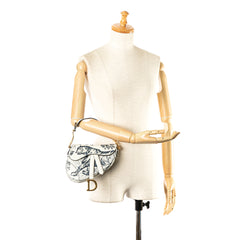 Mini Calfskin Toile de Jouy Saddle Bag_7