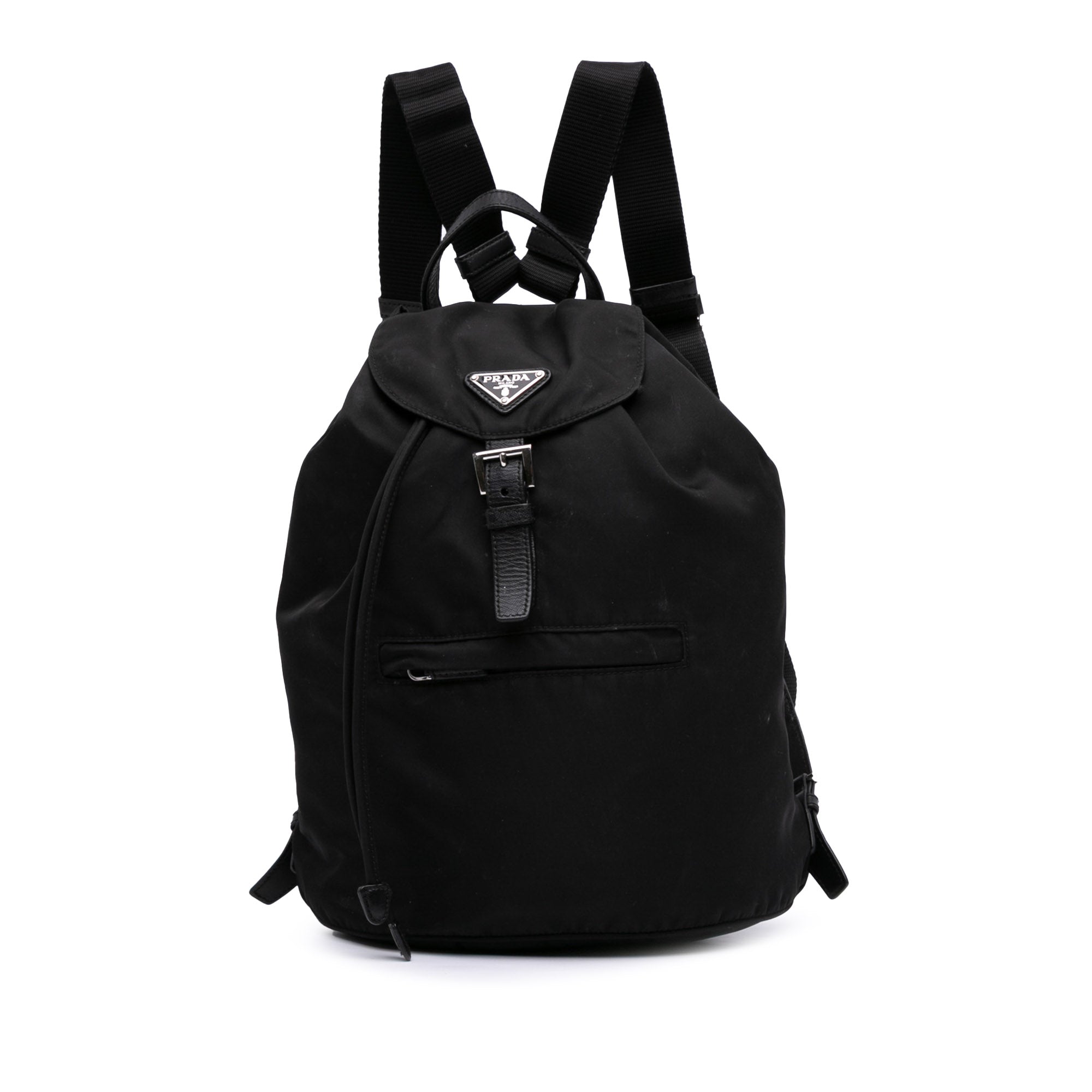 Saffiano Trimmed Tessuto Drawstring Backpack