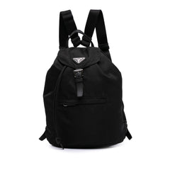 Saffiano Trimmed Tessuto Drawstring Backpack