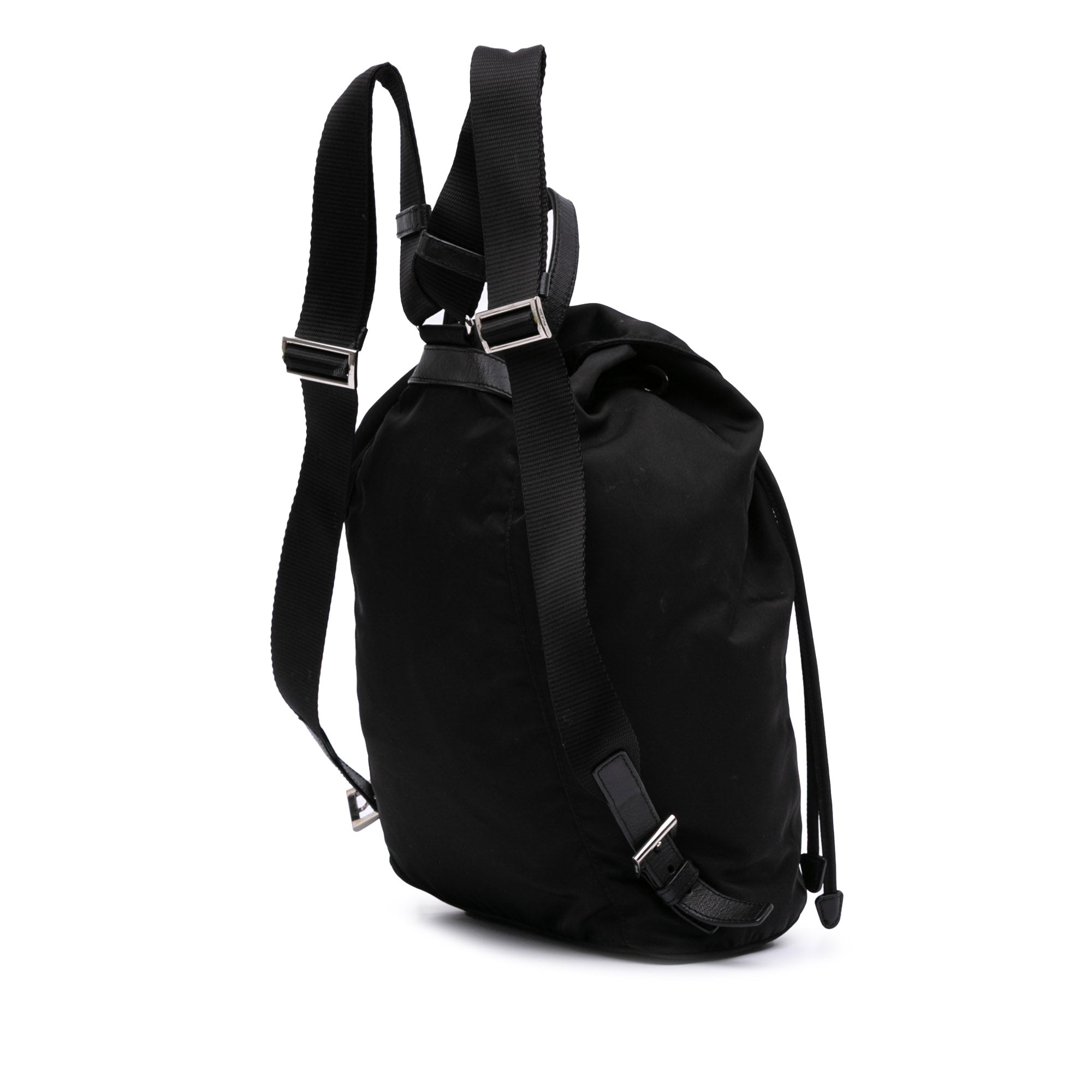 Saffiano Trimmed Tessuto Drawstring Backpack