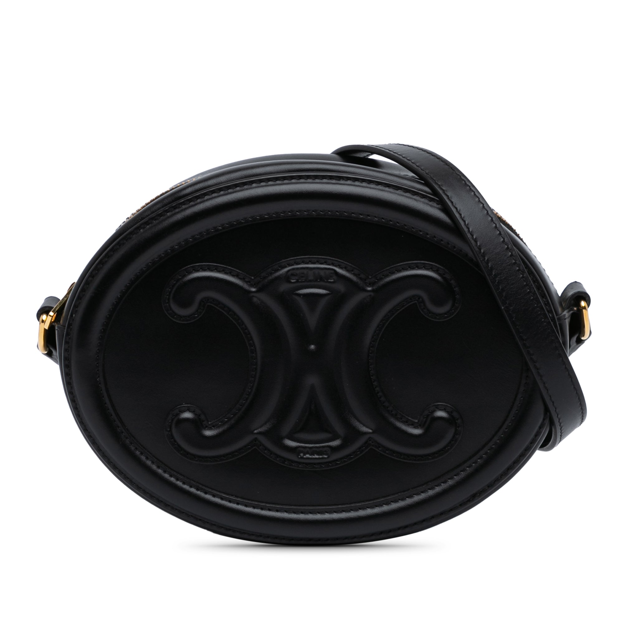 Small Calfskin Cuir Triomphe Oval Crossbody