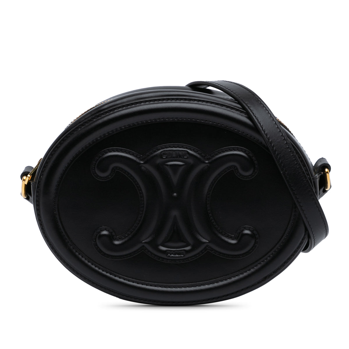 Small Calfskin Cuir Triomphe Oval Crossbody