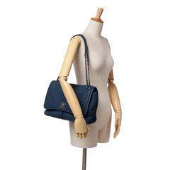 Large Quilted Nubuck Natural Beauty Split Pocket Flap