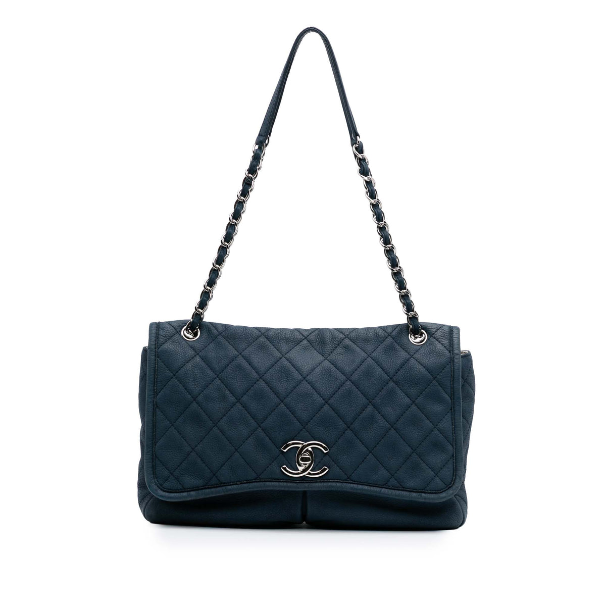 Large Quilted Nubuck Natural Beauty Split Pocket Flap
