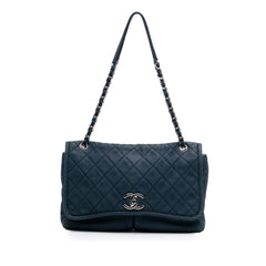 Large Quilted Nubuck Natural Beauty Split Pocket Flap