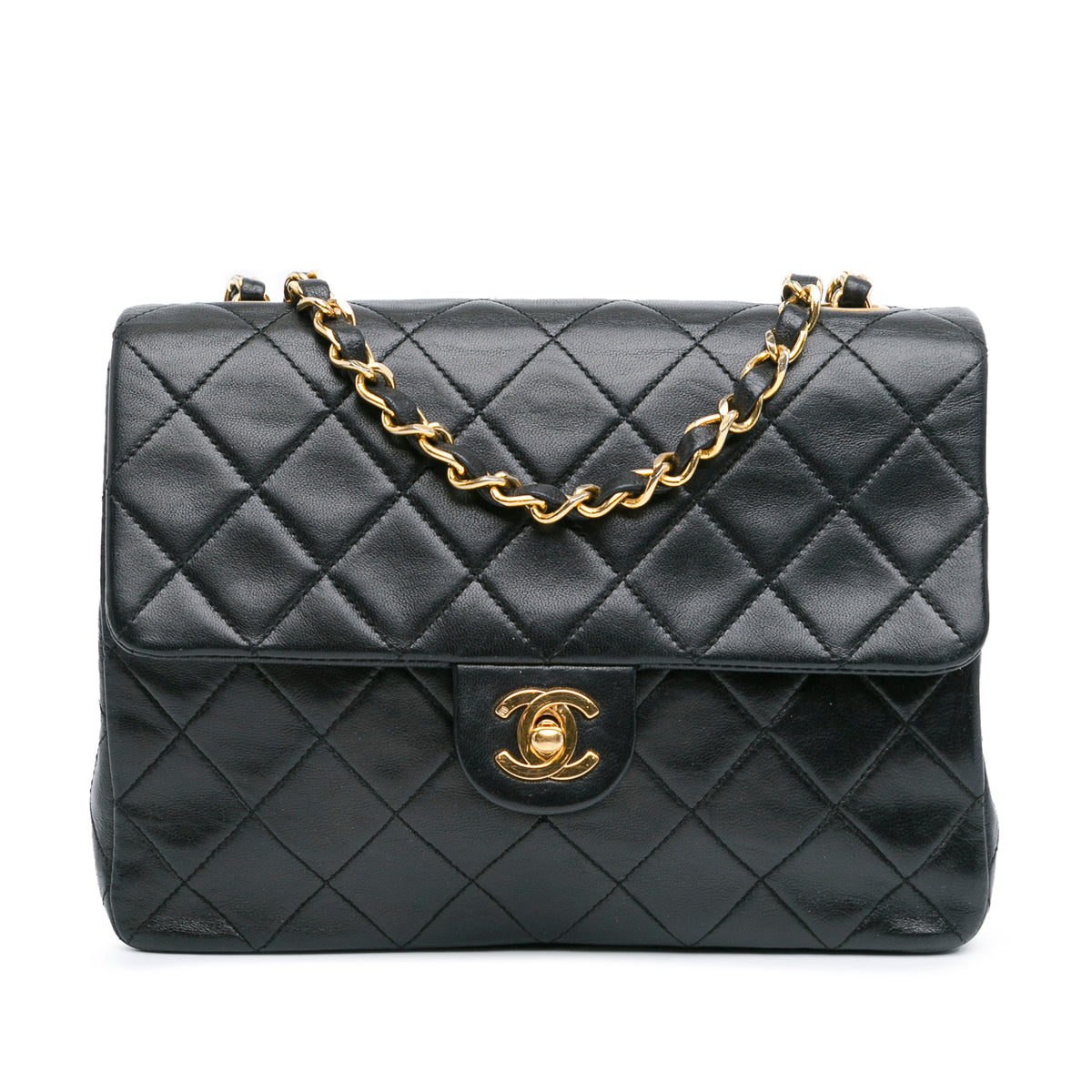 Mini Square Classic Lambskin Leather Single Flap Bag