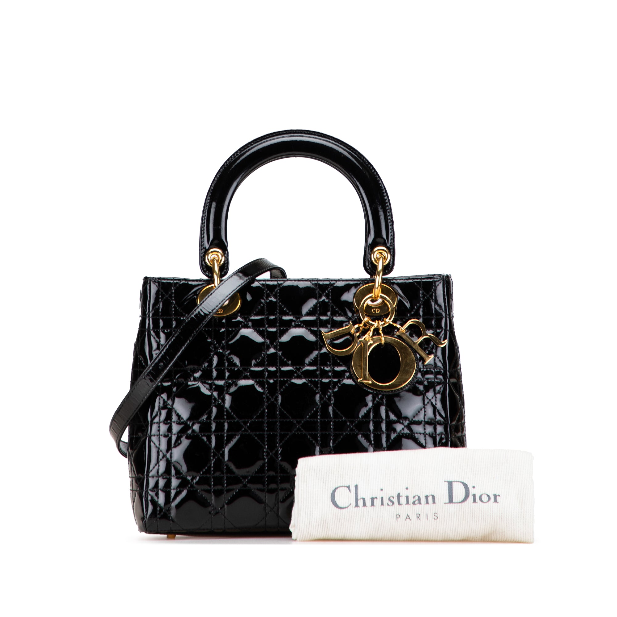 Medium Patent Cannage Lady Dior