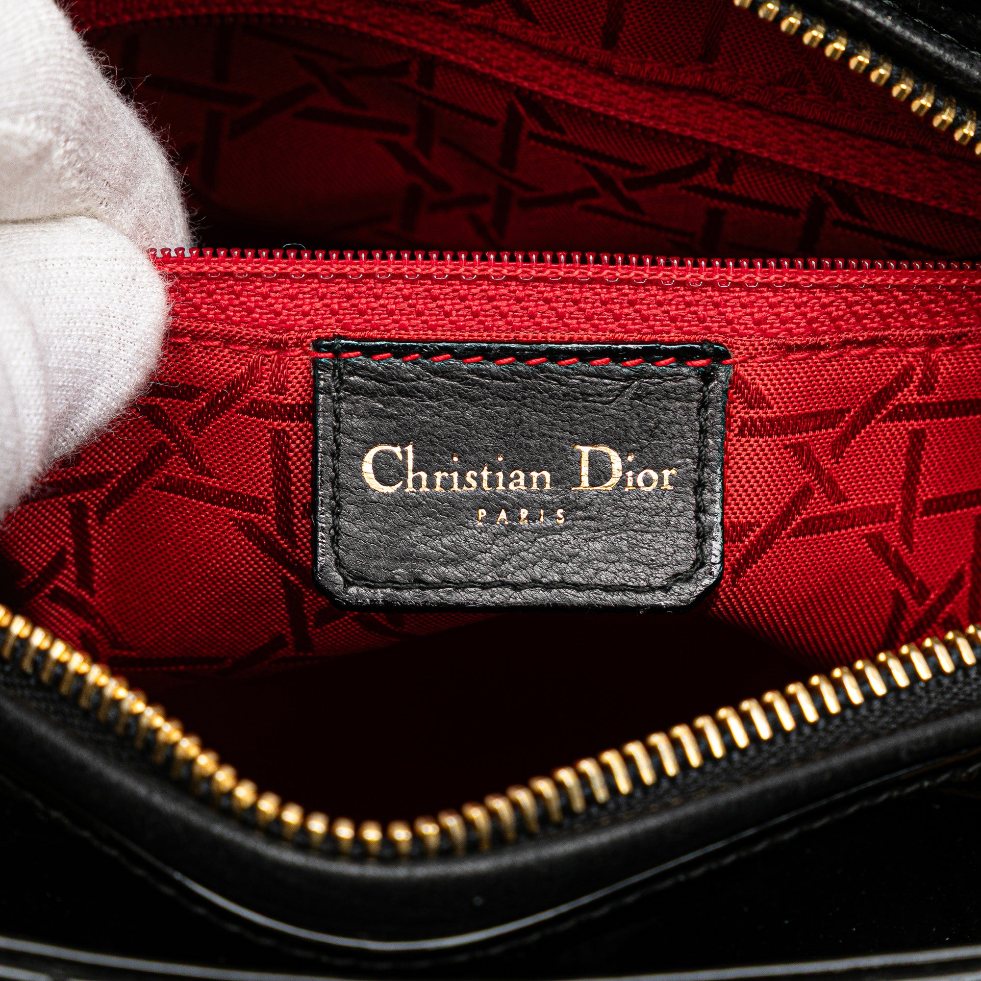 Medium Patent Cannage Lady Dior