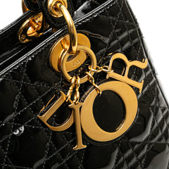 Medium Patent Cannage Lady Dior