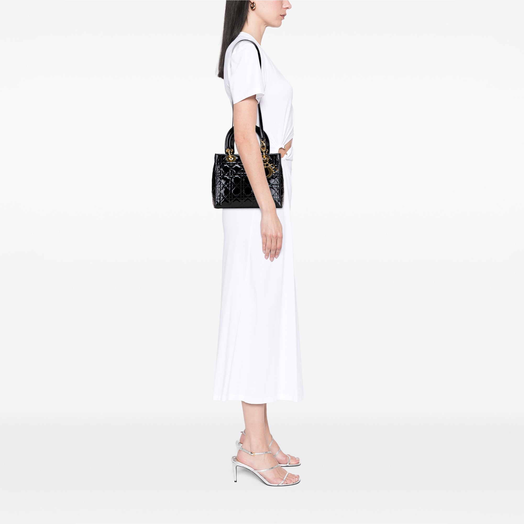 Medium Patent Cannage Lady Dior