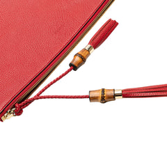 Calfskin Bamboo Tassel Clutch